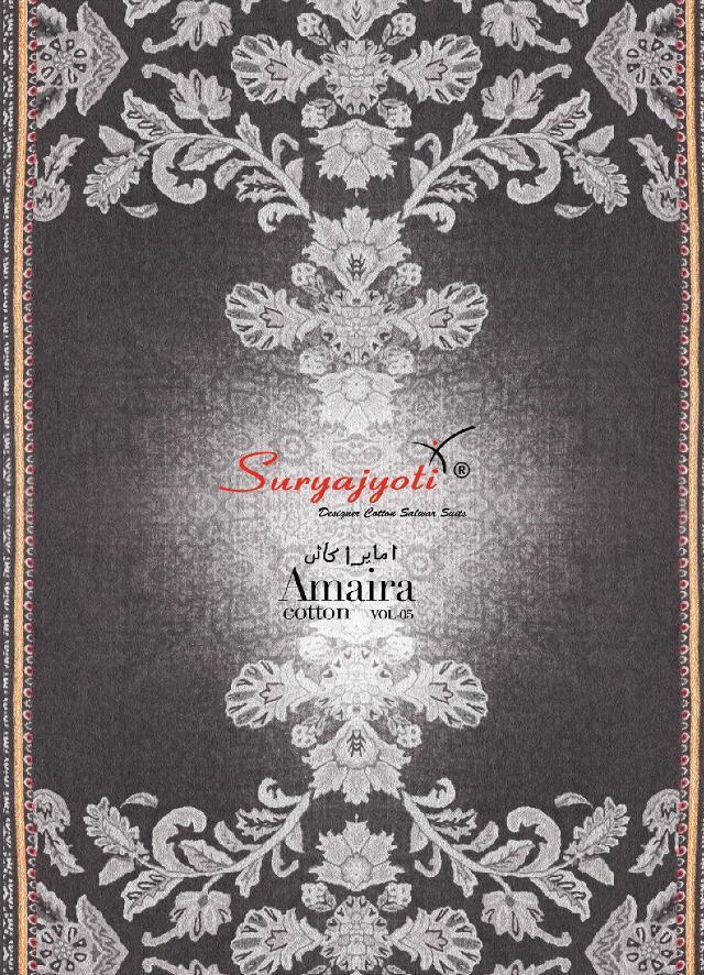 Suryajyoti Amaira Vol 5 Printed Cotton Satin Dress Material ...