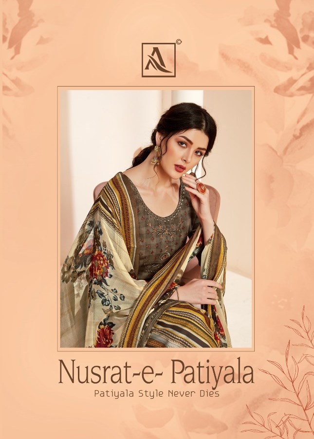 Alok Suits Nusrat E Patiyala Pure Jam Self Print With Fancy ...