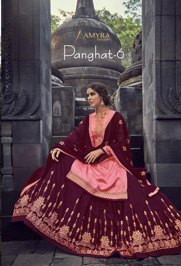Amyra Designer Panghat Vol 6 Satin Georgette With Heavy Embr...
