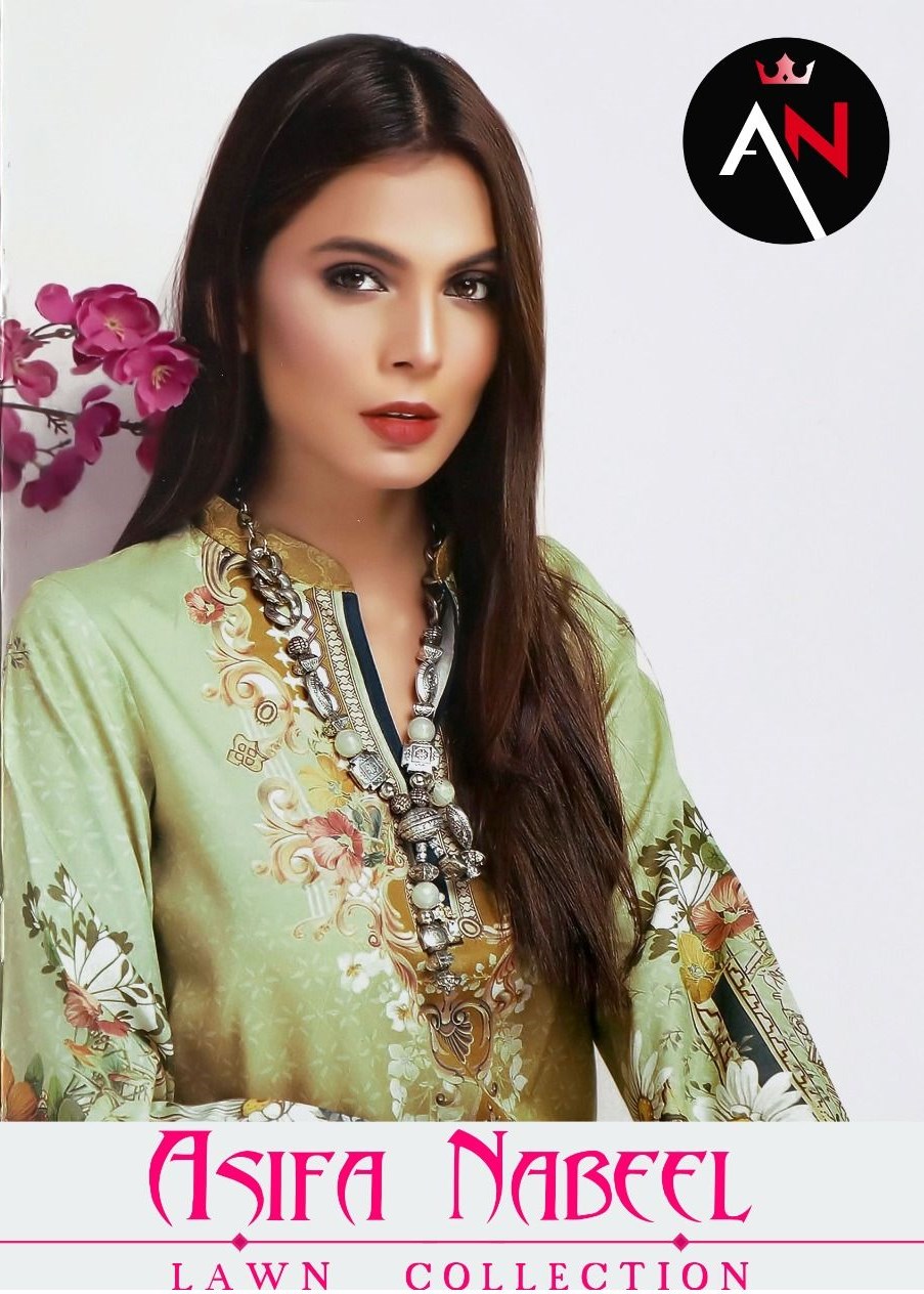 Asifa Nabeel Lawn Collection Pure Lawn Cotton Pakistani Dres...