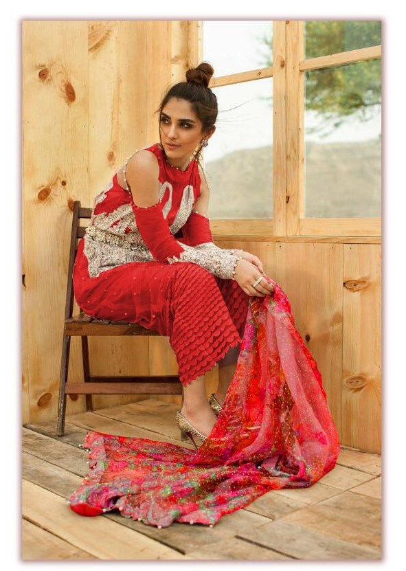 Crimson 29002 Colours Soft Net With Heavy Embroidery Work Pa...