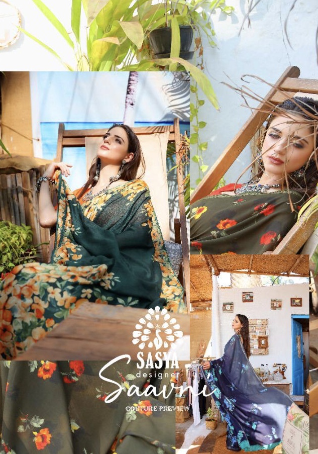 Sasya Designer Saavni Digital Printed Mal Cotton Weaving Sar...