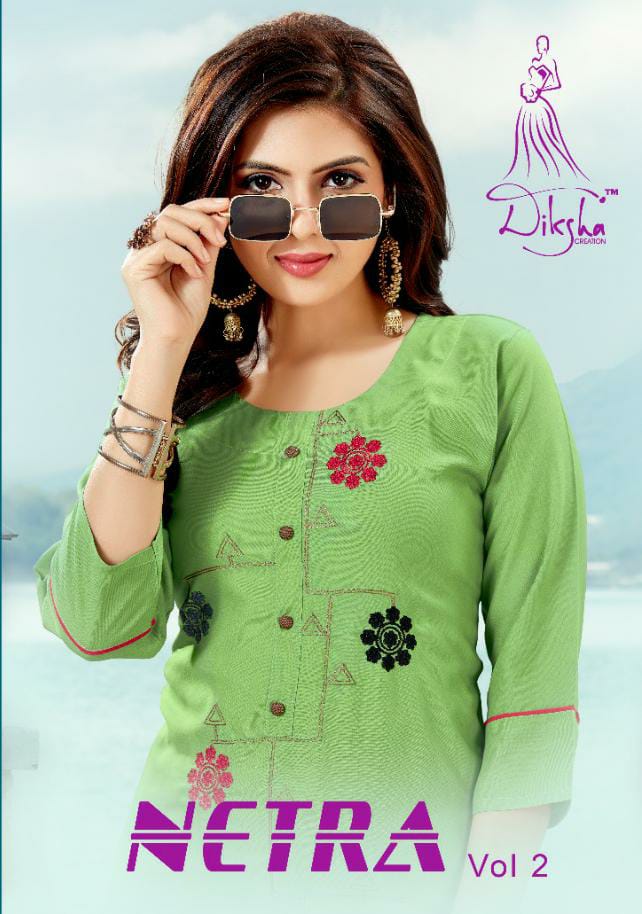 Diksha Fashion Netra Vol 2 Printed Rayon Readymade Kurtis Wi...