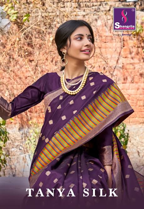 Shangrila Sarees Tanya Silk Designer Weaving Silk Sarees Col...
