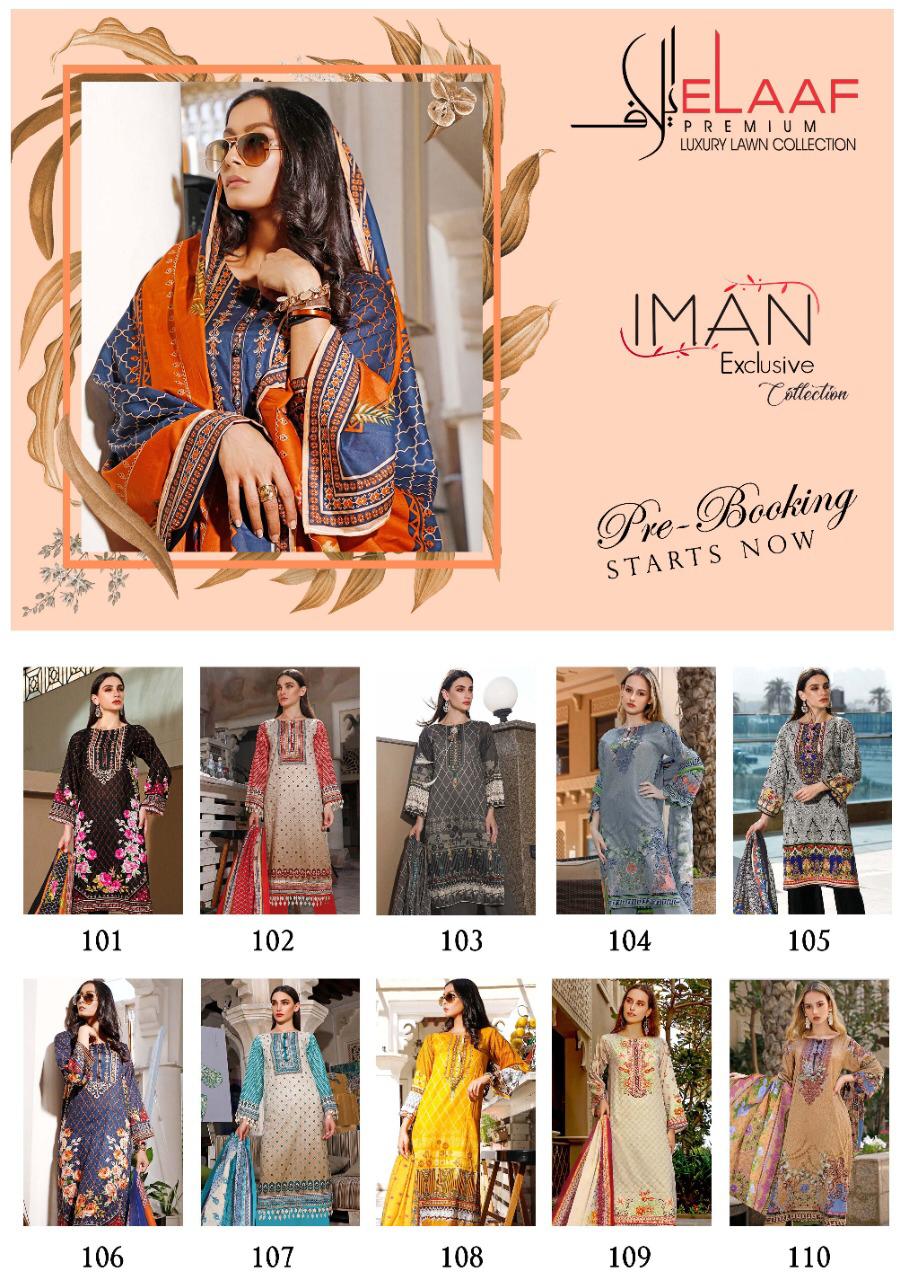 Elaaf Premium Iman Exclusive Collection Printed Lawn Cotton ...