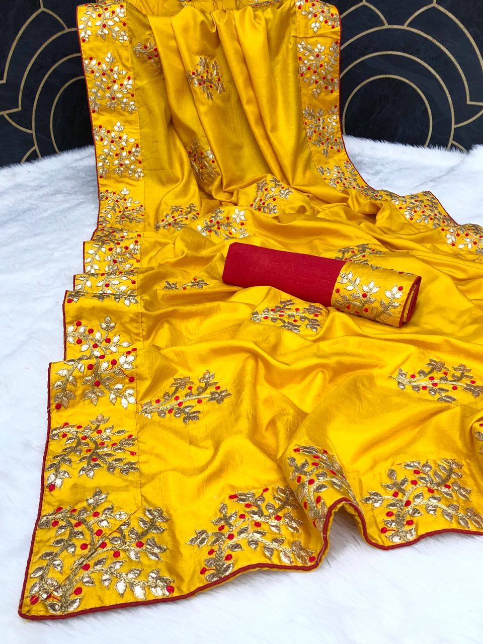 Pure Dola Silk Sarees With Exclusive Design Work On It At Be...