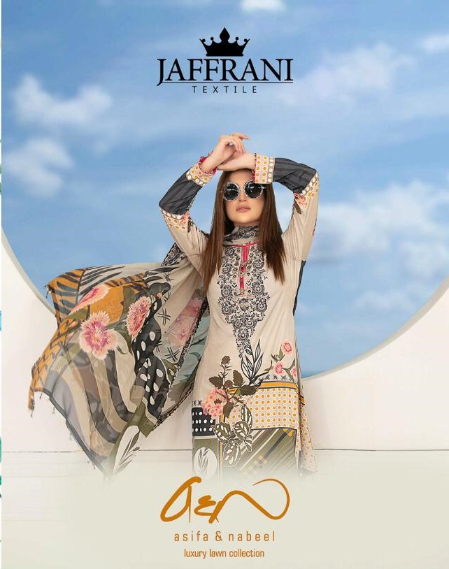Jafrani Textile Asifa Nabeela Luxury Lawn Collection Designe...