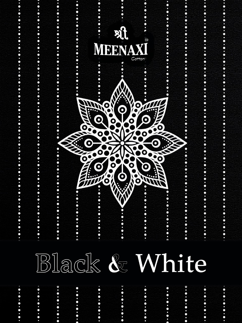 Shree Meenaxi Cotton Black & White Printed Cotton Black And ...