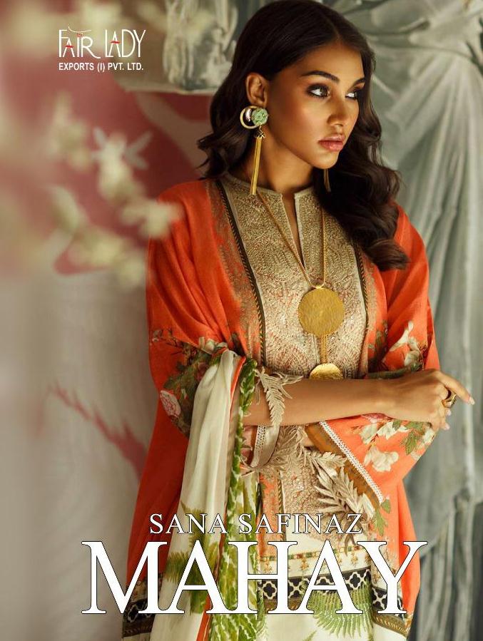 Fair Lady Sana Safinaz Mahay Printed Jam Satin Pakistani Dre...