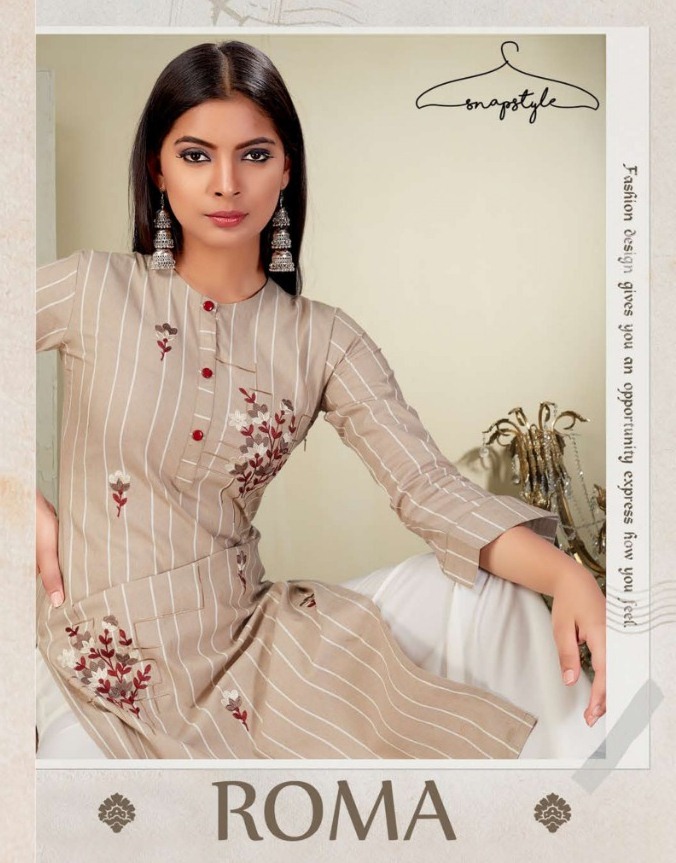 Snapstyle Roma South Woven With Embroidery Work Readymade Ku...