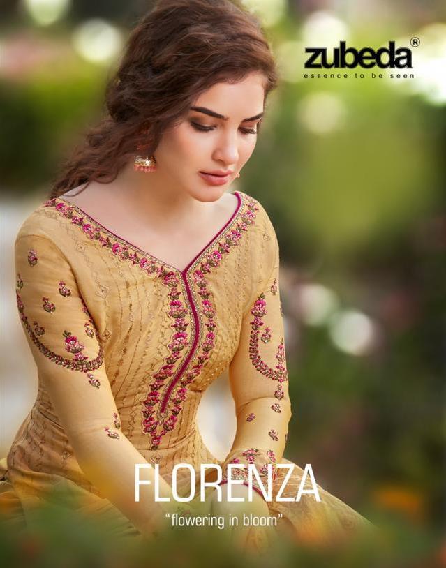 Zubeda Florenza Tassar Silk With Embroidery Work Dress Mater...