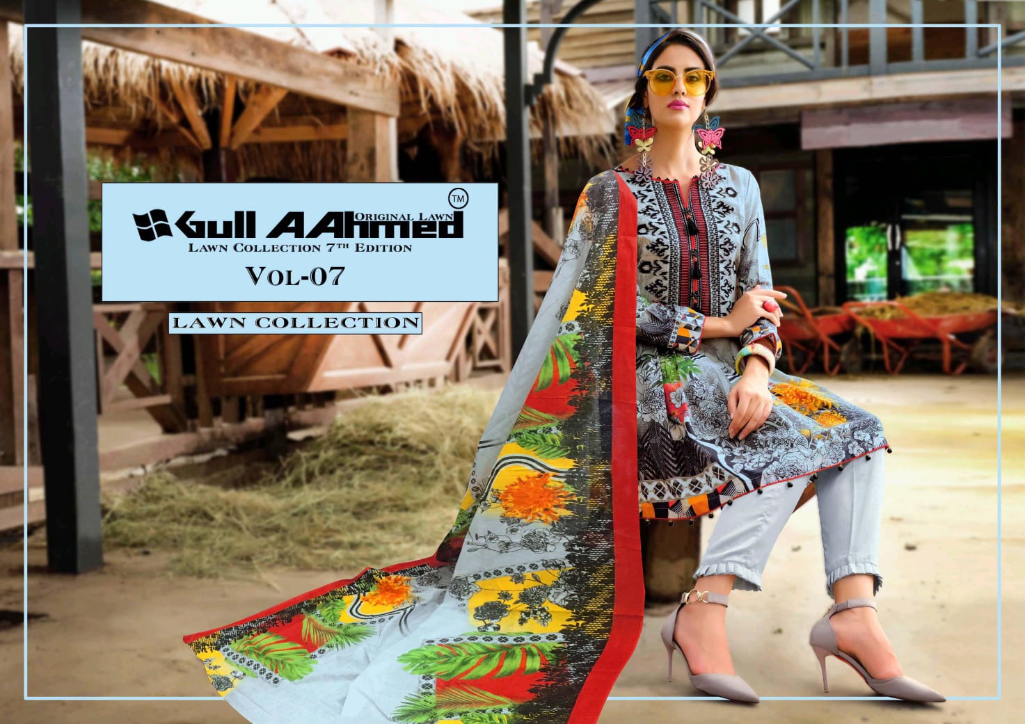 Gul Ahmed Vol 7 Printed Pure Lawn Cotton Pakistani Dress Mat...
