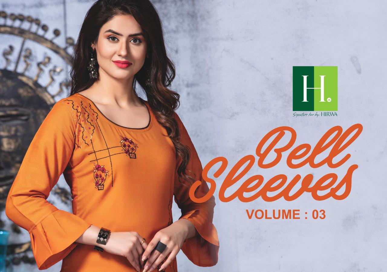 Hirwa Bell Sleeves Vol 3 Rayon With Embroidery Work Readymad...