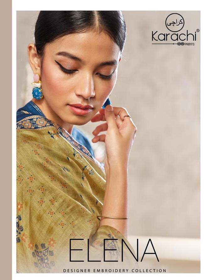 Karachi Suits Elena Jam Butti Pattern With Elegant Fancy Wor...