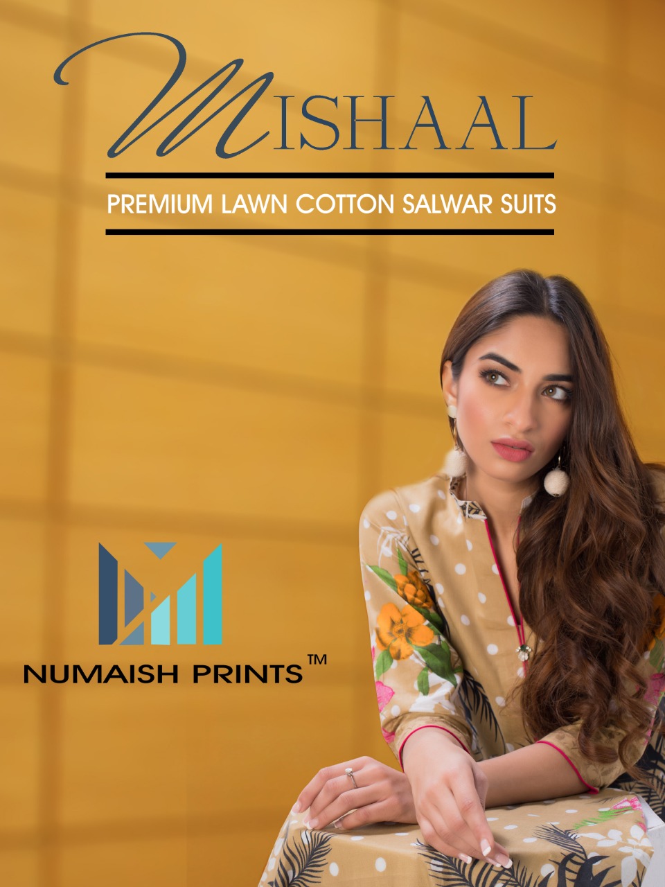 Numaisha Prints Mishaal Printed Premium Lawn Cotton Pakistan...