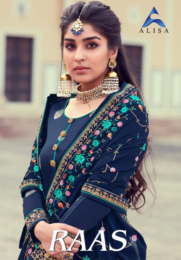 Alisa Raas Designer Silk Jacquard With Heavy Embroidery Work...