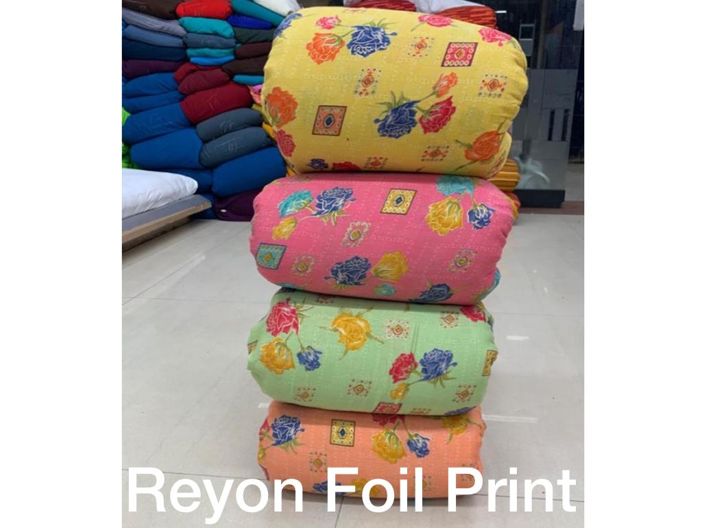Rayon Foil Print Fabrics For Boutiques At Wholesale Rates