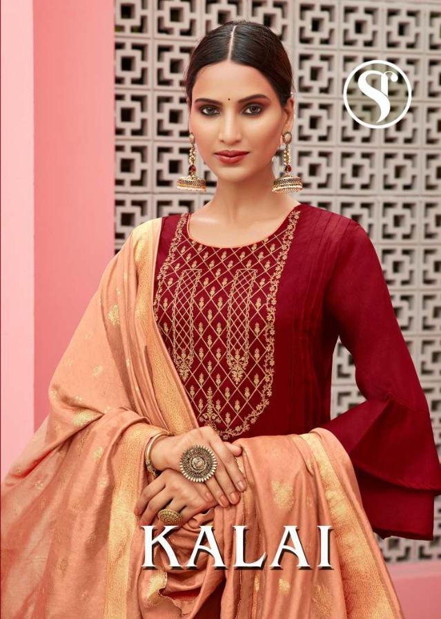 Sweety Fashion Kalai Designer Tusser Silk With Kasab Work Dr...