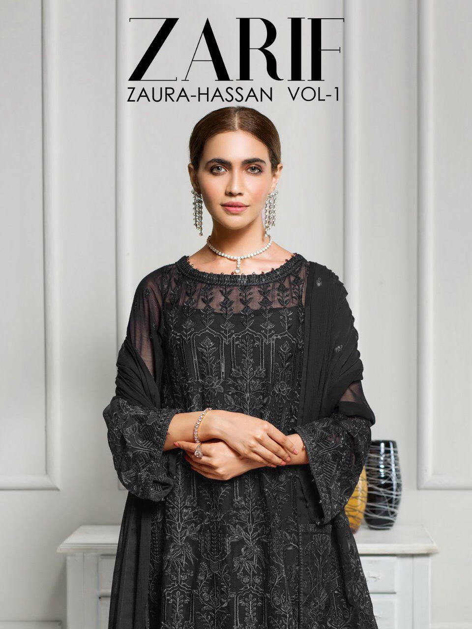 Zaura Hassan Zarif Vol 1 Georgette With Heavy Embroidery Wor...