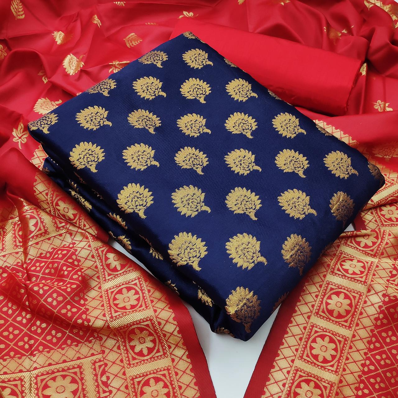 Latest Non Catalog Banarasi Ailk Traditional Dress Material ...