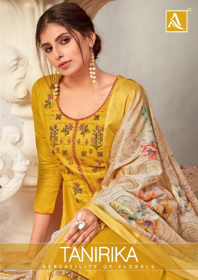 Alok Suits Tanirika Pure Solid Jam Cotton Fancy Embroidery W...