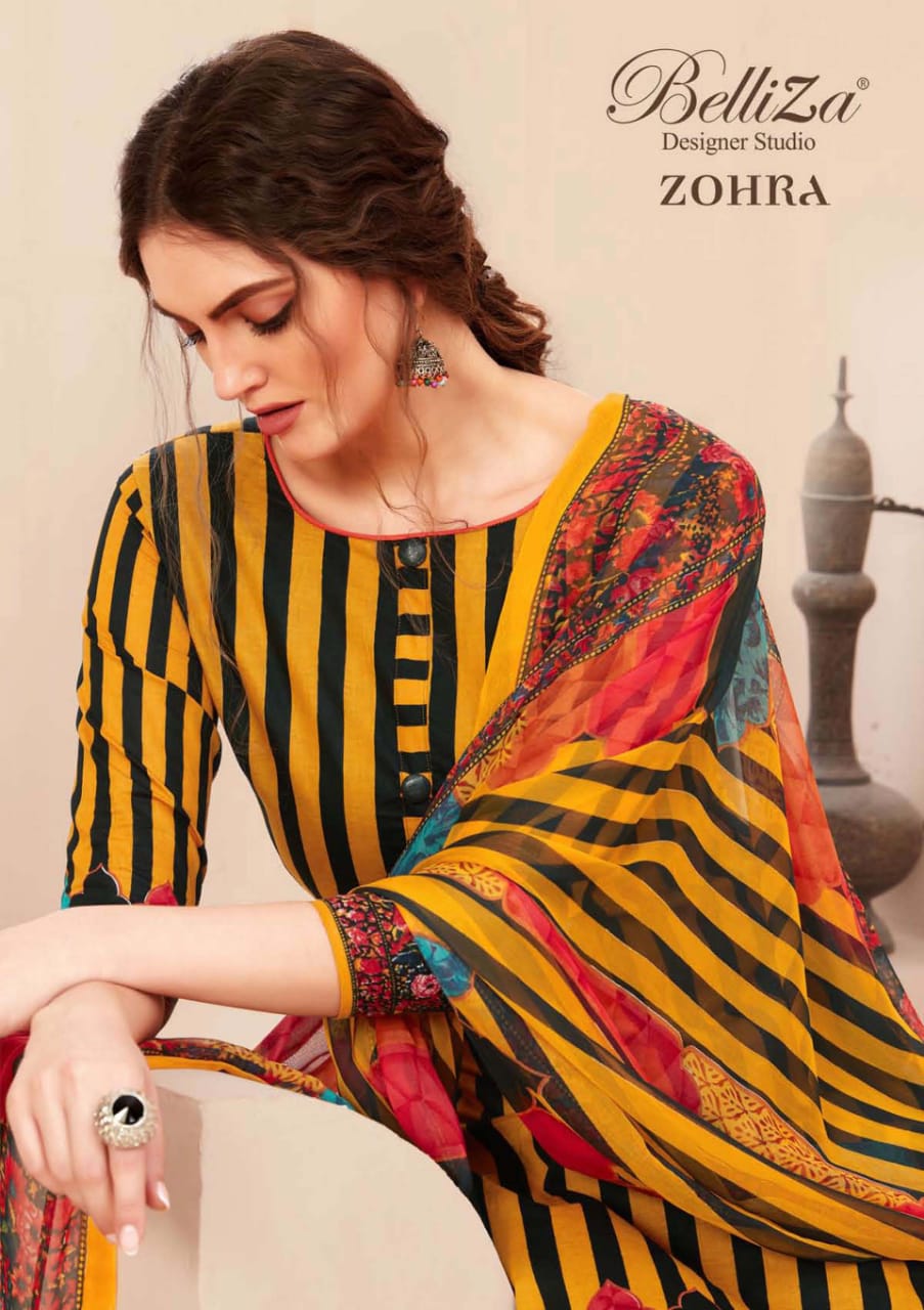 Belliza Designer Studio Zohra Digital Printed Pure Cotton Dr...