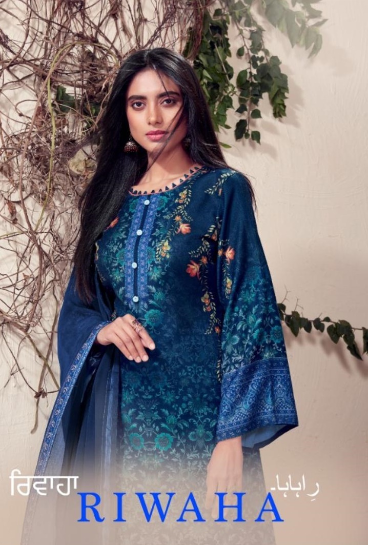 Bipson Riwaha Digital Printed Woolen Pashmina Dress Material...