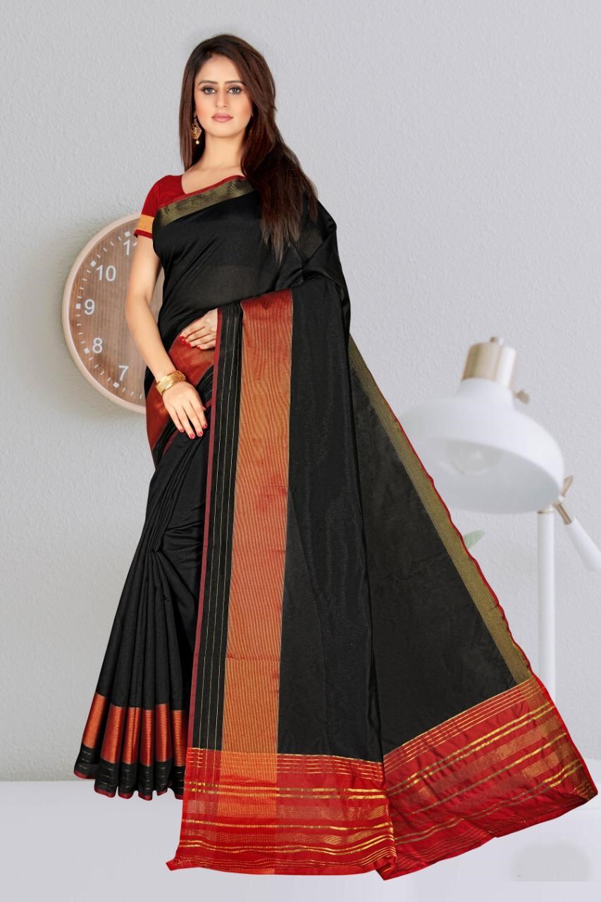 H Raj 2431 Colors Designer Chanderi Cotton Weaving Sarees Co...