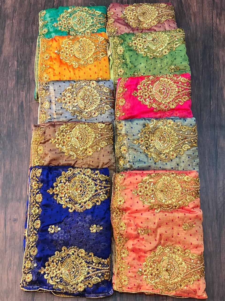 Heavy Embroidery Work Saree With Butti Work At Wholesale Rat...