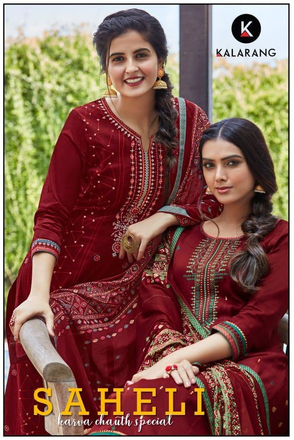 Kessi Fabrics Kalarang Saheli Jam Silk Cotton With Fancy Emb...