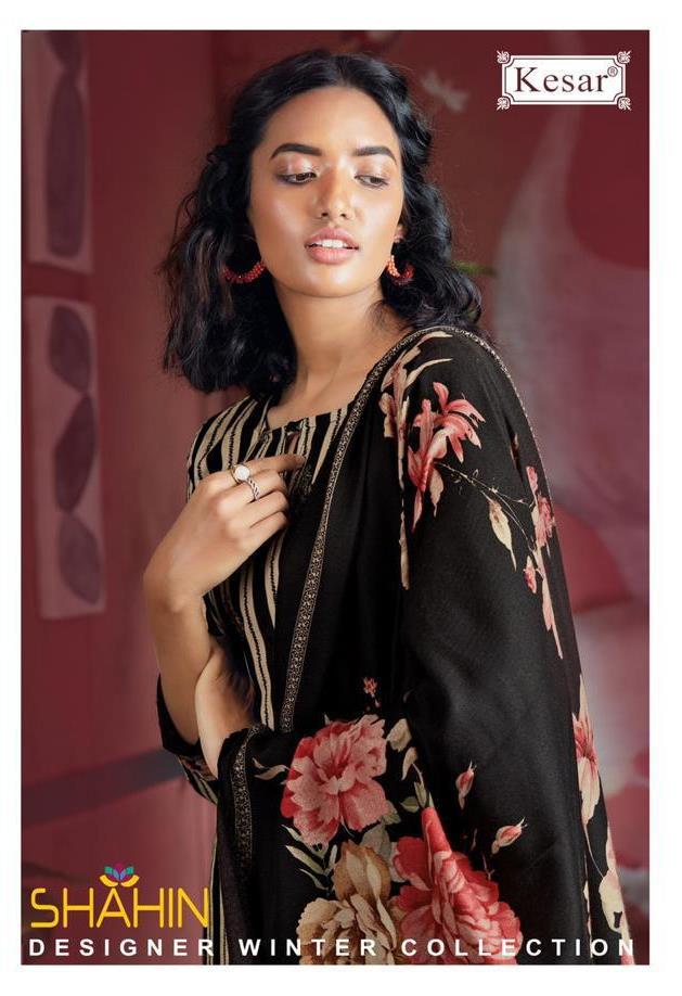 Kesar Karachi Shahin Printed Pure Pashmina Winter Dress Mate...