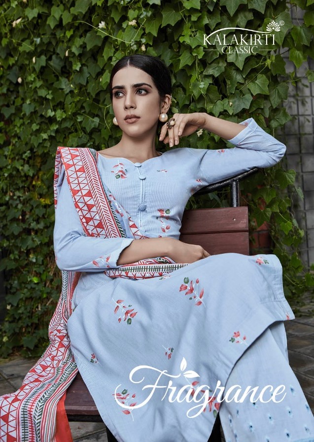 Kalakriti Classic Fragrance Printed Cotton Dress Material Co...