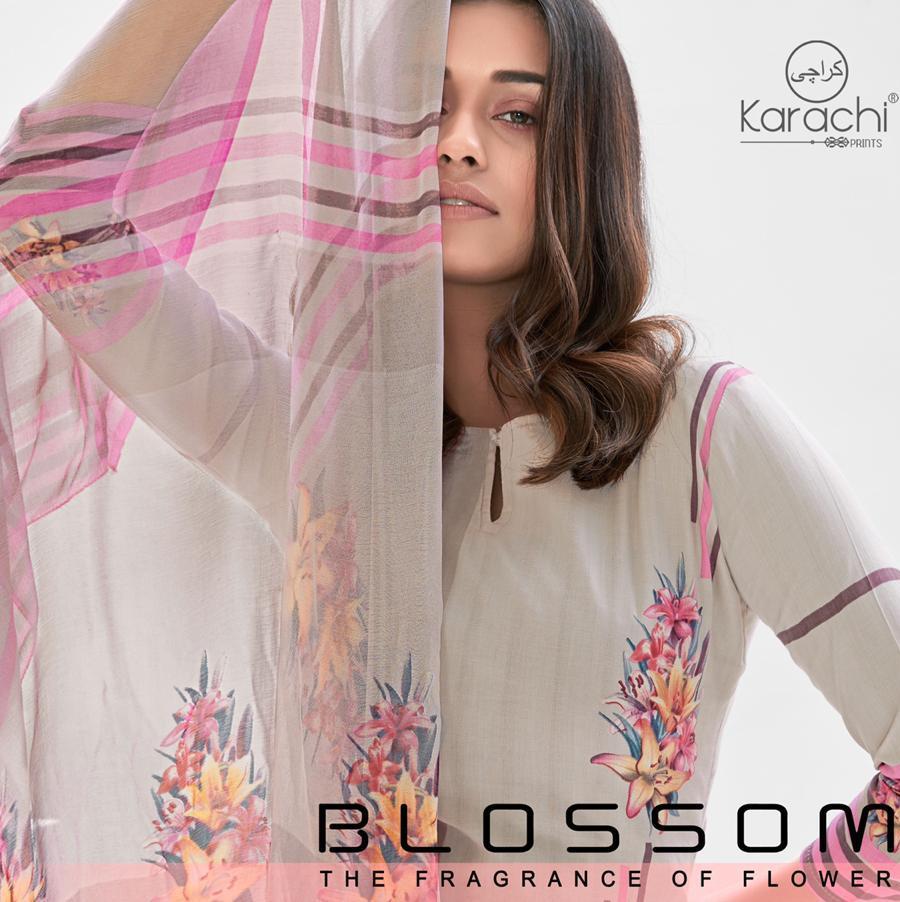 Kesar Karachi Blossom Digital Printed Jam Silk Dress Materia...