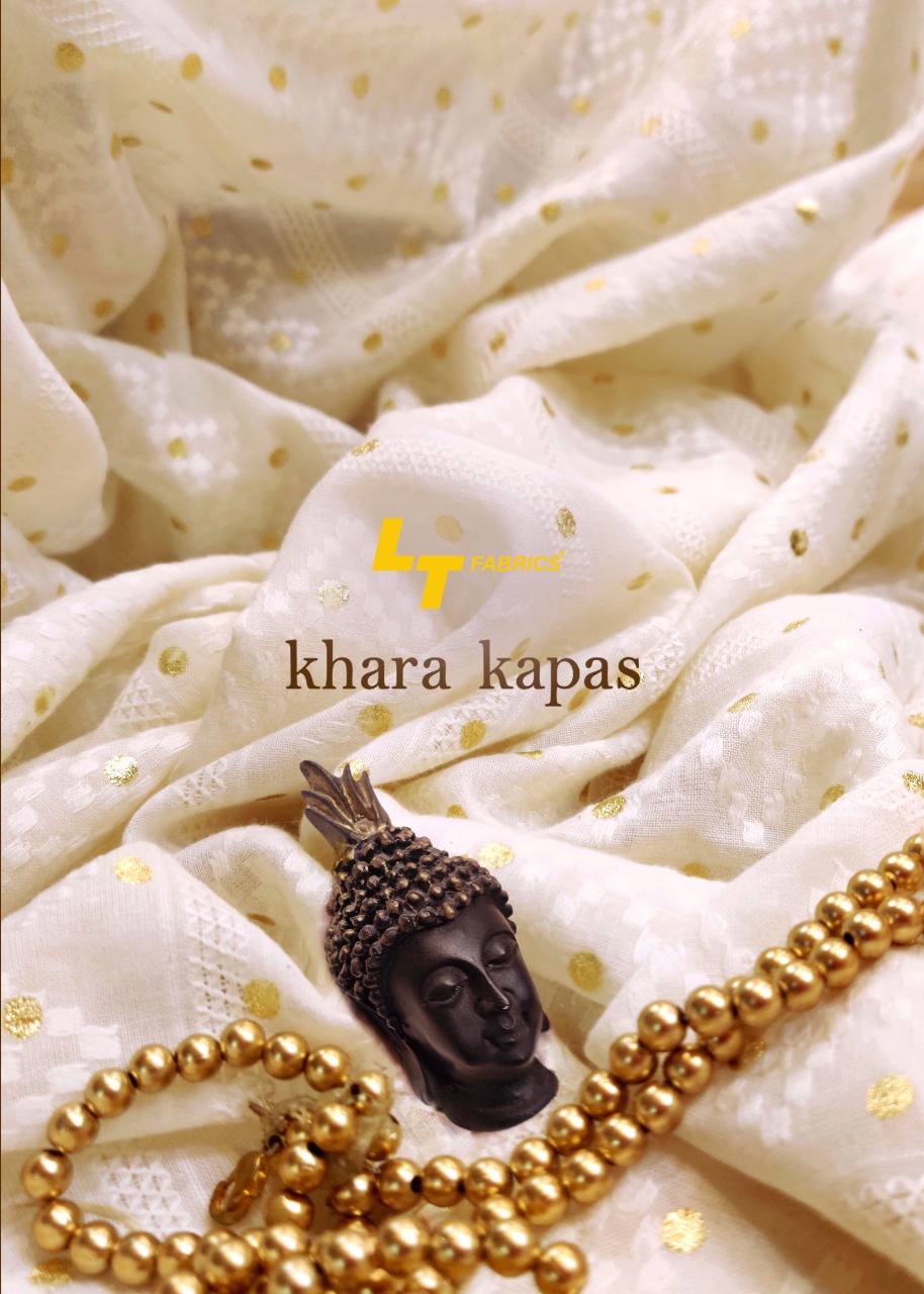 Lt Fabrics Khara Kapas Gold Printed Pure Cotton Sarees With ...