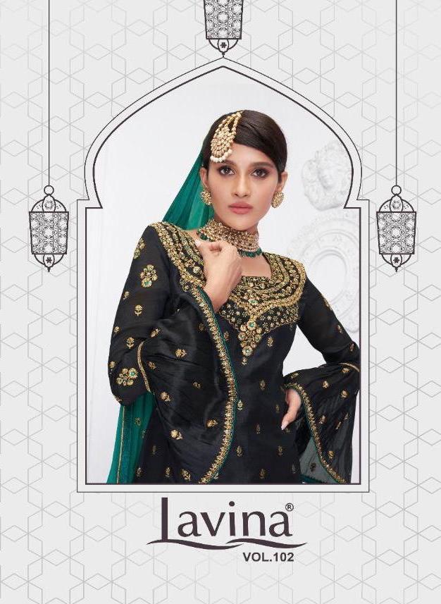 Lavina Vol 102 Pure Dola Silk With Embroidery Work Dress Mat...