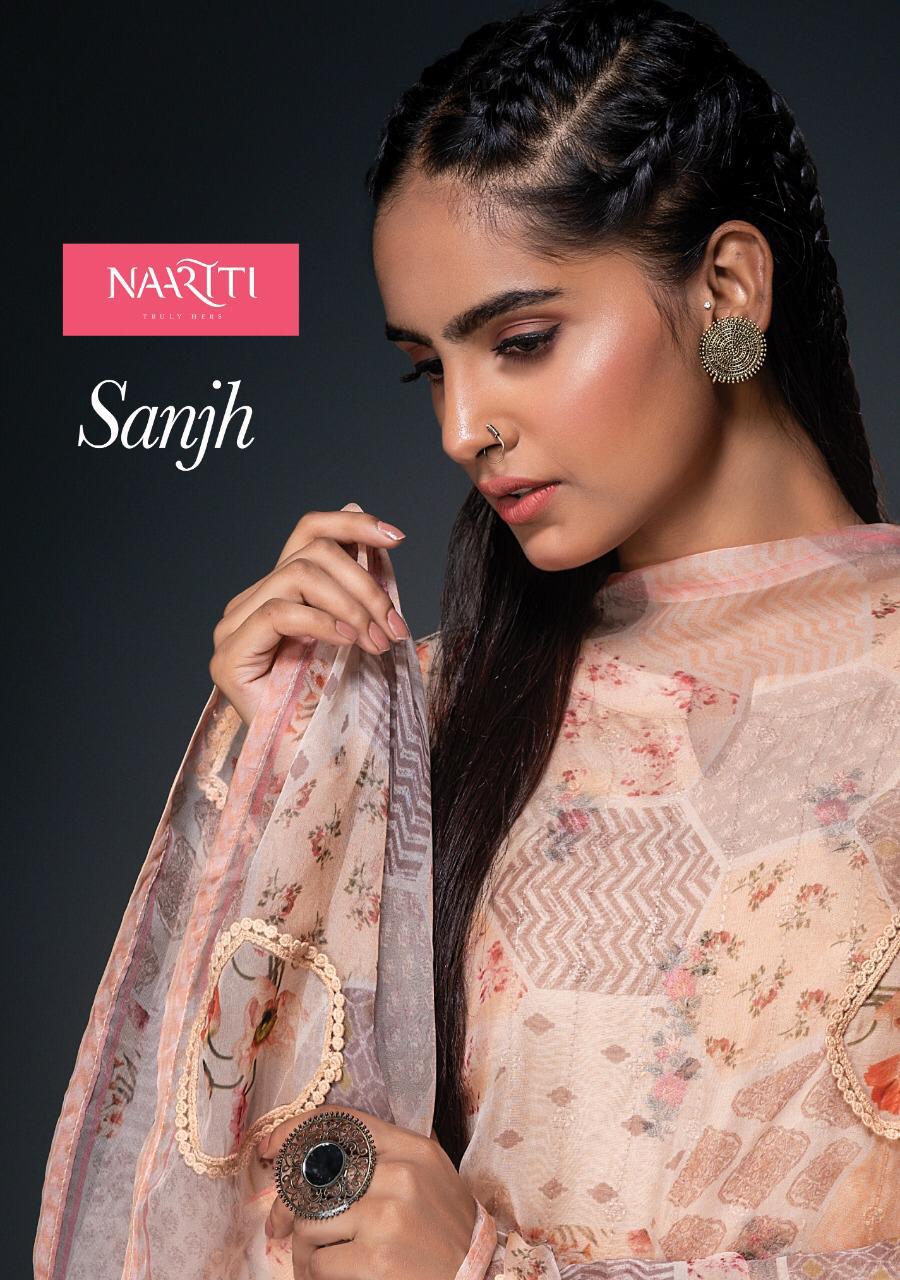 Naariti Saanjh Designer Printed Muslin Silk With Embroidery ...