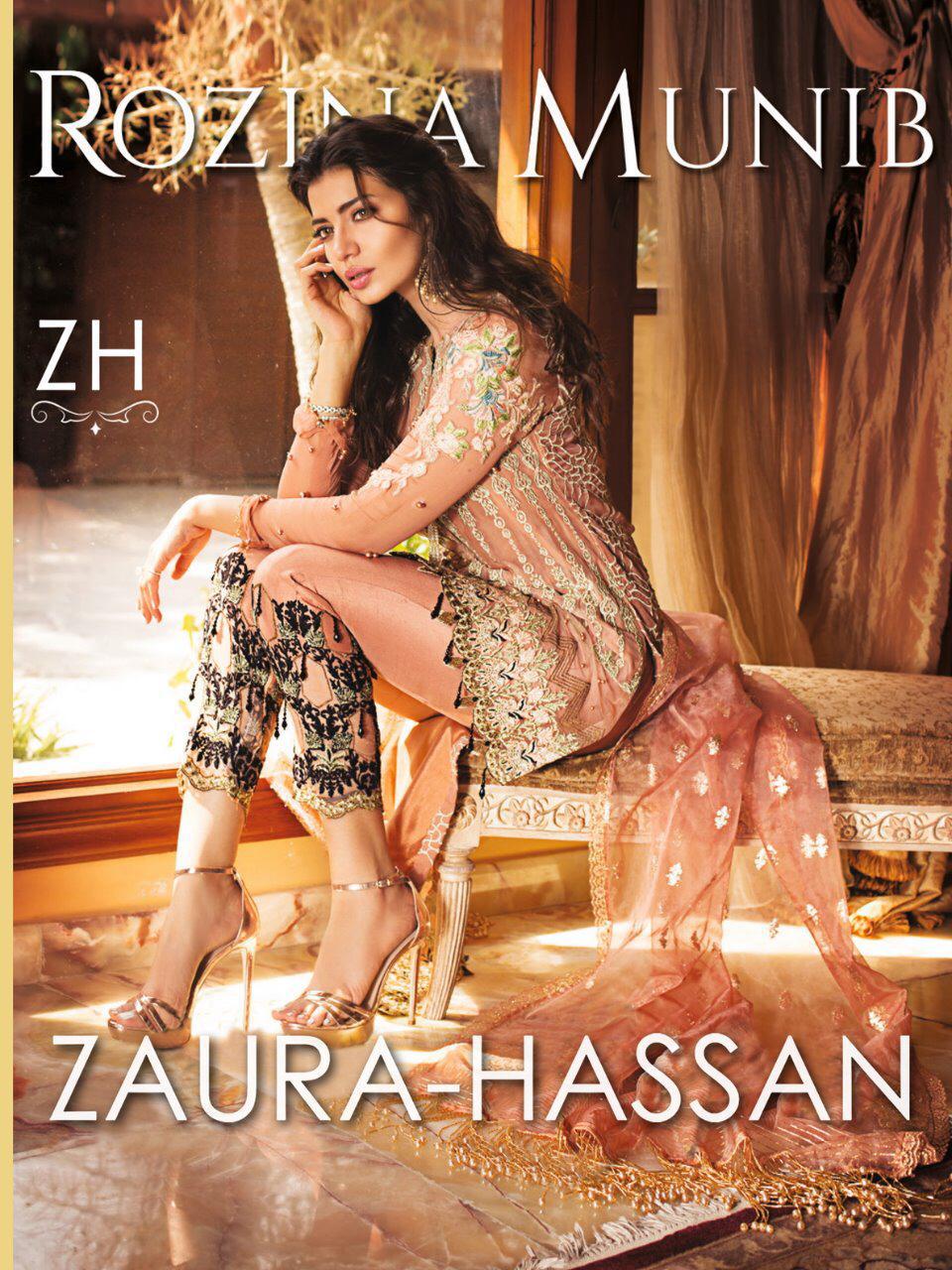 Zaura Hassan Rozina Munib Faux Georgette With Heavy Embroide...