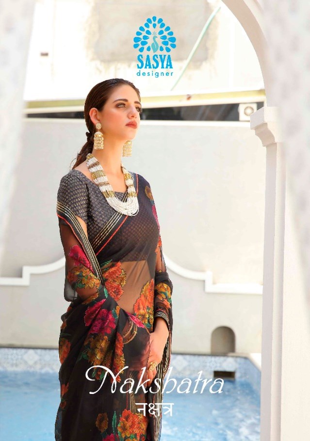 Sasya Designer Nakshatra Printed Velvet Brasso Sarees Collec...