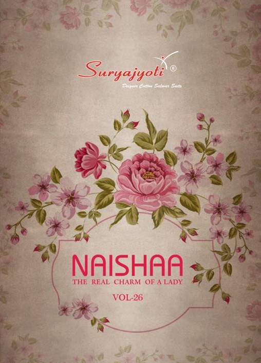 Suryajyoti Naishaa Vol 26 Printed Cotton Satin Dress Materia...