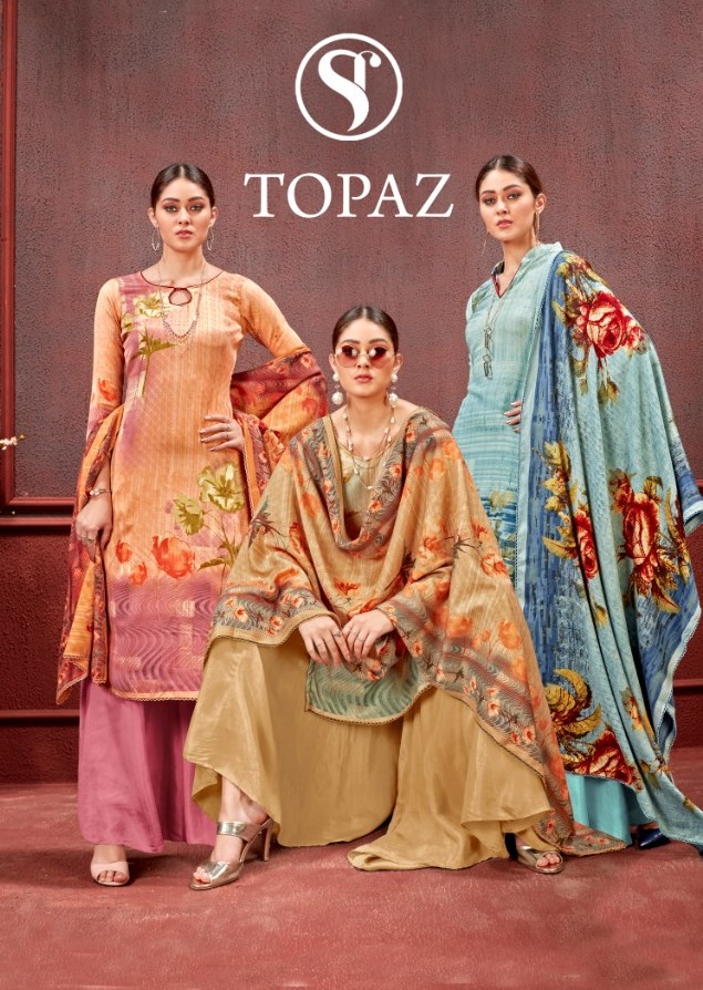 Sweety Fashion Topaz Digital Printed Dobby Pashmina Dress Ma...