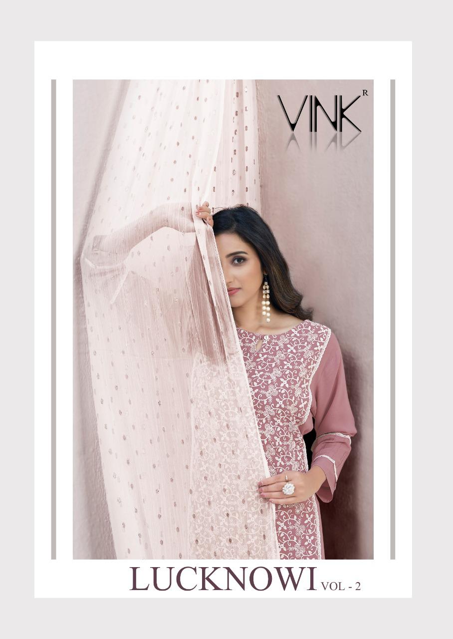 Vink Lucknowi Vol 2 Pure Rayon With Work Readymade Kurtis Wi...