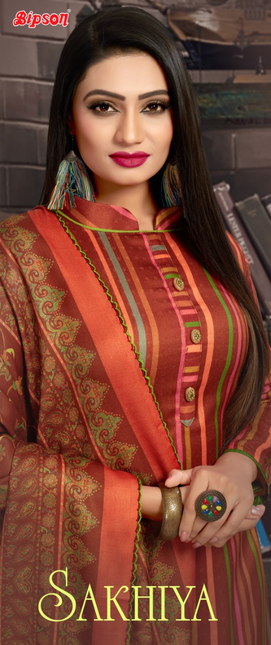 Bipson Sakhiya Digital Printed Woolen Pashmina Dress Materia...