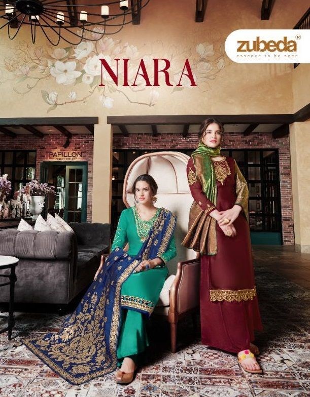 Zubeda Niara Satin Georgette With Heavy Embroidery Work Dres...