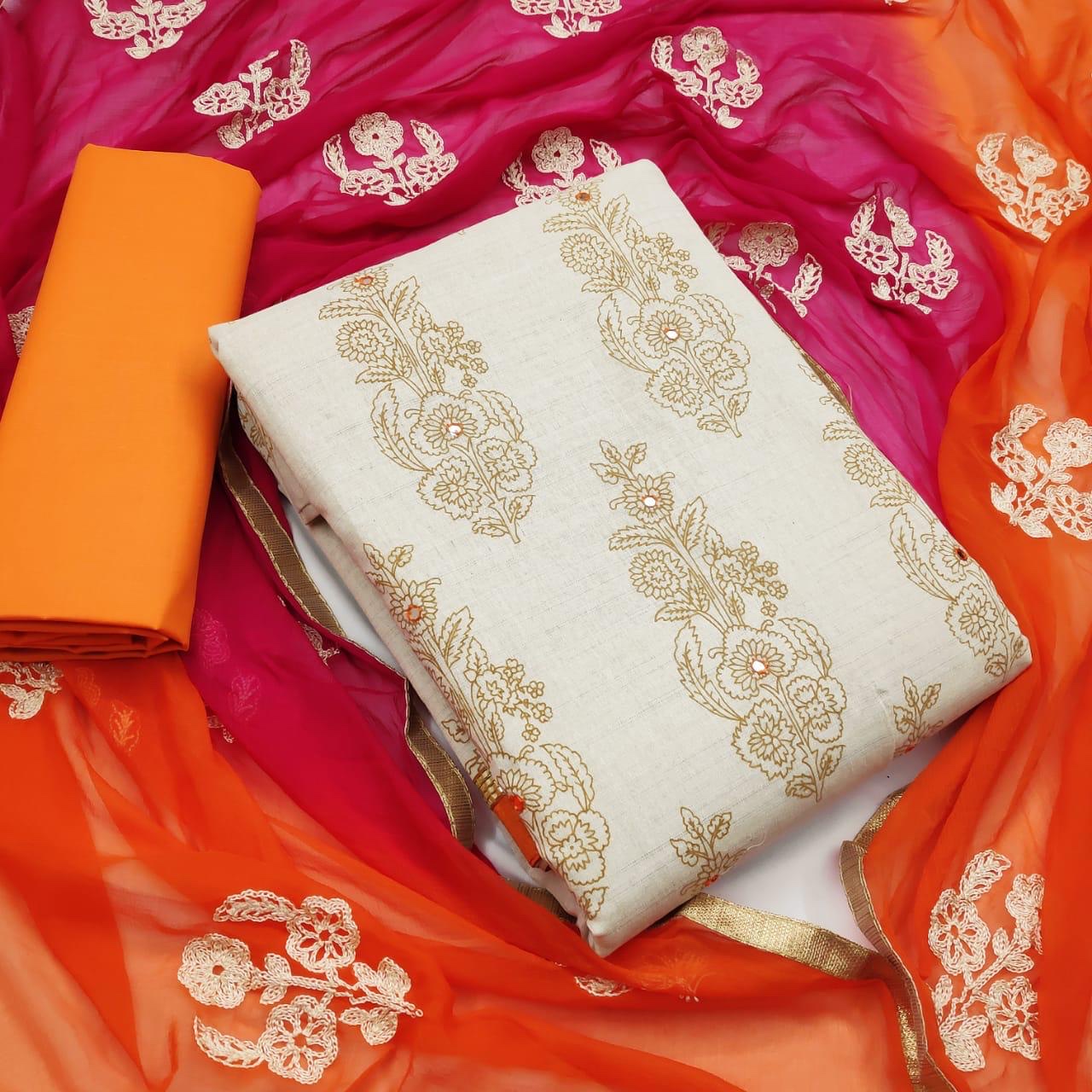 Non Catalog Khadi Cotton Dress Material Collection At Wholes...