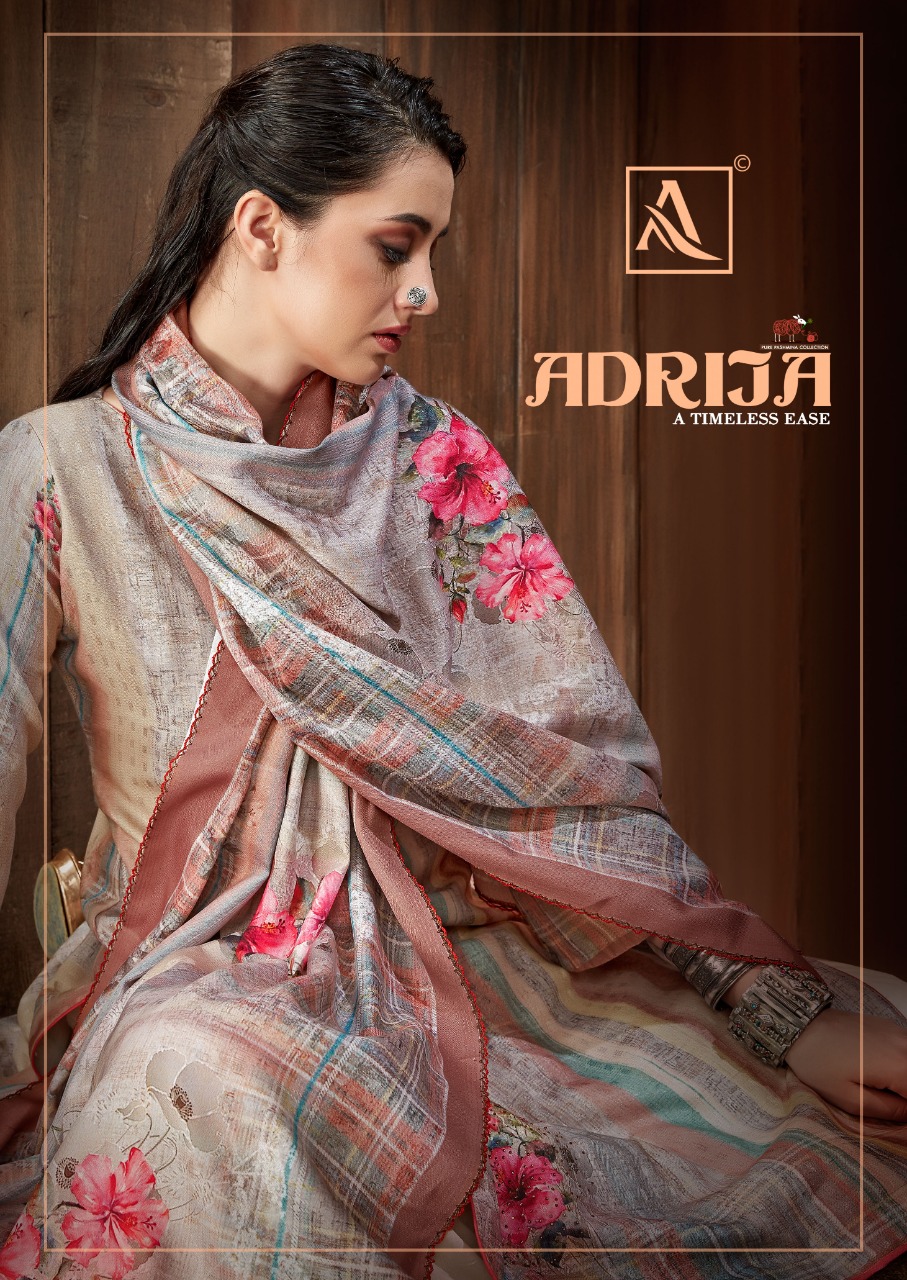 Alok Suits Adrija Pure Wool Pashmina Digital Print With Swar...