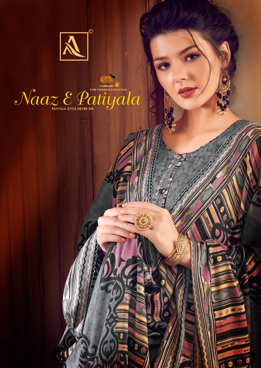 Alok Suits Naaz E Patiyala Designer Pure Wool Pashmina Self ...