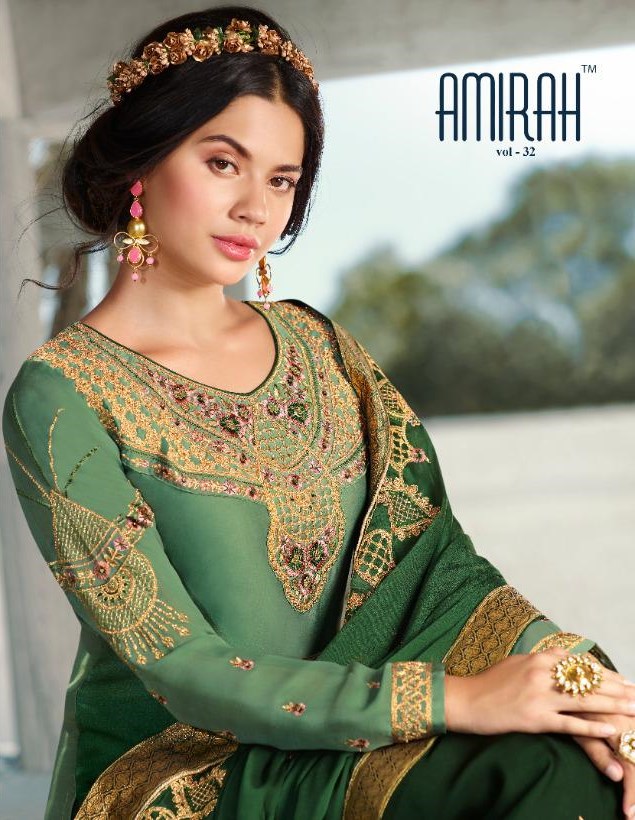 Amirah Fashion Amirah Vol 32 Satin Georgette With Embroidery...