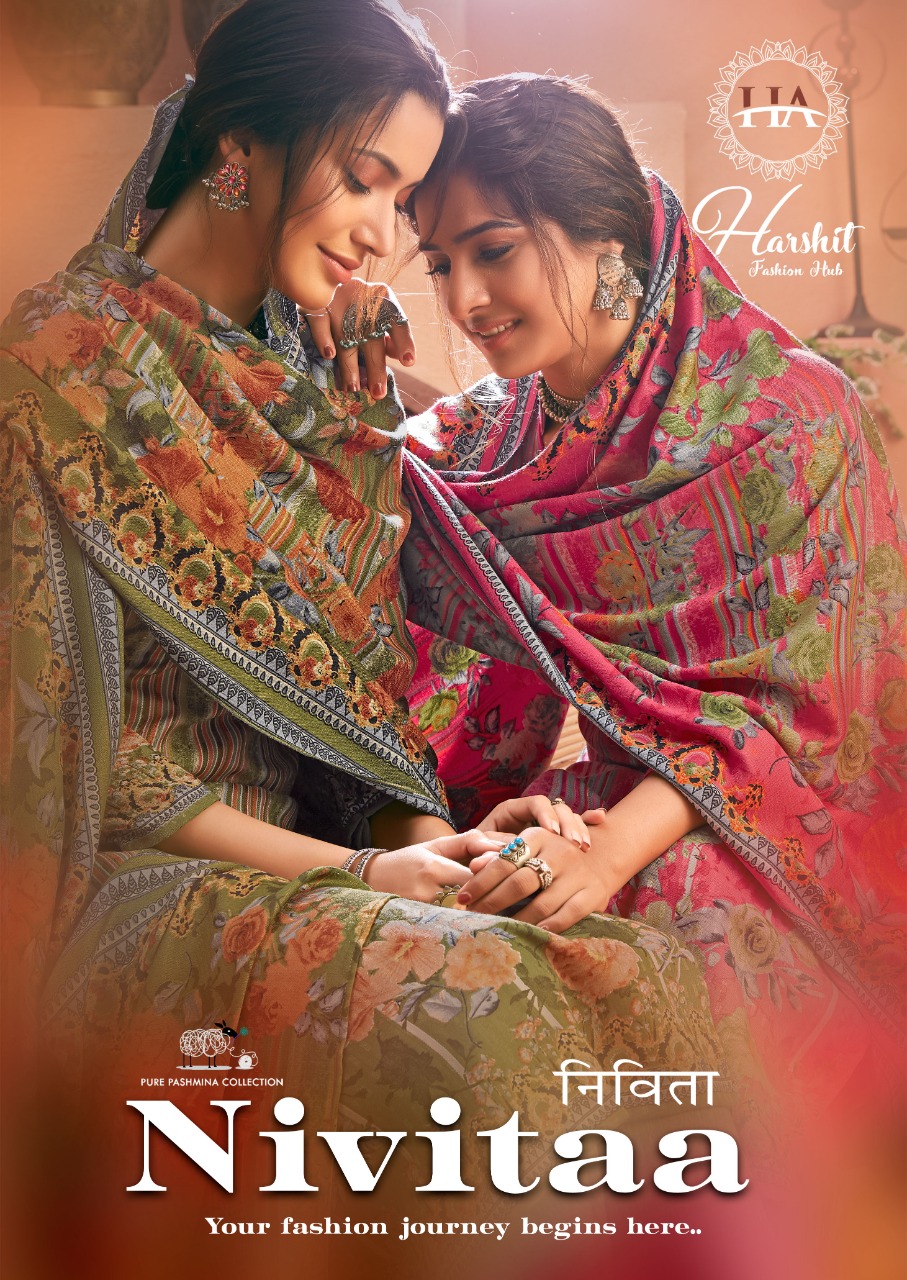 Alok Suits Harshit Fashion Nivitaa Printed Pure Wool Pashmin...