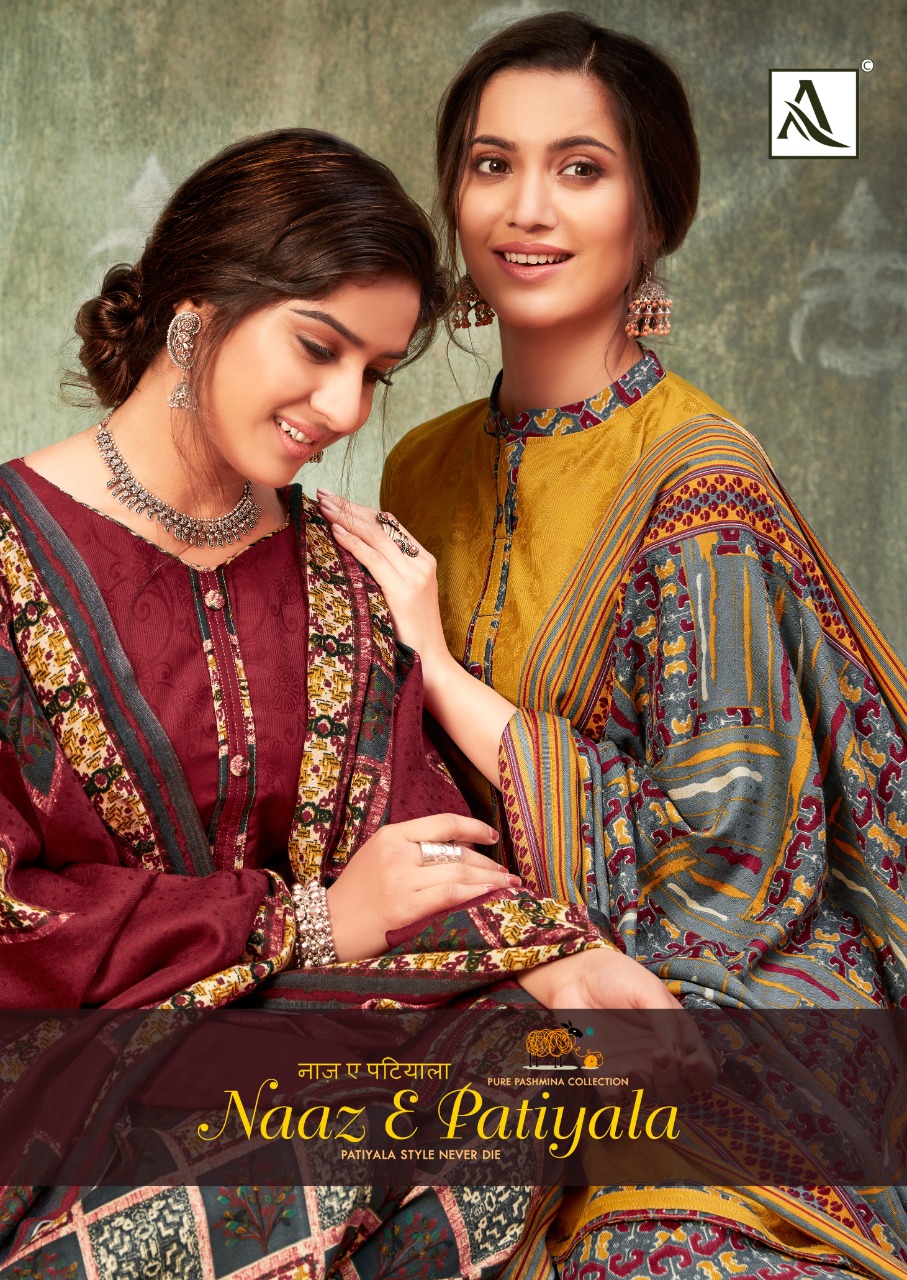 Alok Suits Naaz E Patiyala Pure Wool Pashmina Jacquard With ...