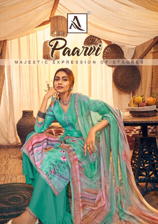 Alok Suits Paarvi Pure Wool Pashmina Digital Print With Swar...